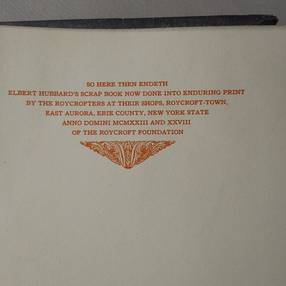 Elbert Hubbards Scrap Book Roycrofters 1923 Leather Bound Edition Hardcover - Picture 2 of 15
